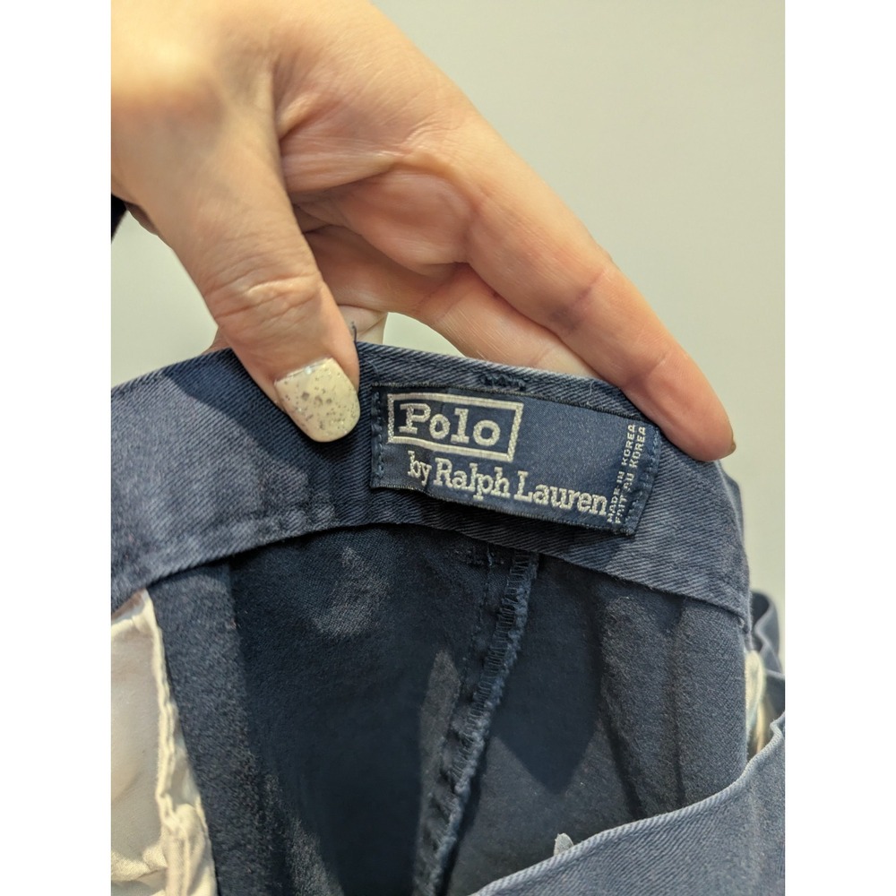 Vintage‎ Polo Ralph Lauren Chino Cotton Blue Pleated Dress Pants Size 40 x 32 - Picture 5 of 8